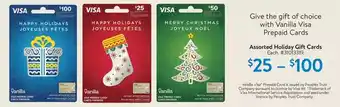 Walmart Assorted holiday gift cards offer