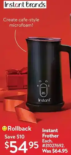 Walmart Instant frother offer