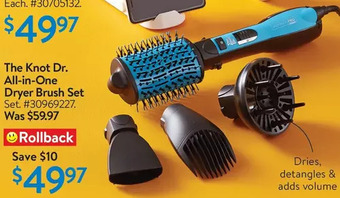 Walmart The knot dr. all-in-one dryer brush set offer