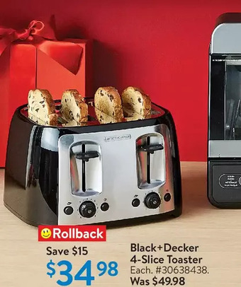 Walmart Black+decker 4-slice toaster offer