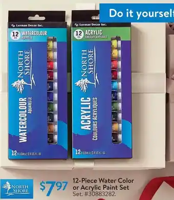 Walmart 12-piece water color or acrylic paint set offer
