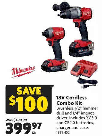 Home Hardware 18v cordless combo kit offer