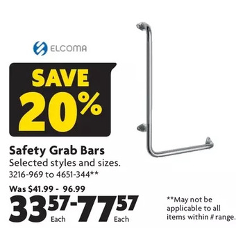 Home Hardware Safety grab bars offer