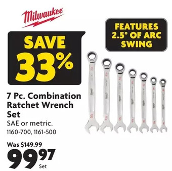 Home Hardware 7 pc. combination ratchet wrench set offer