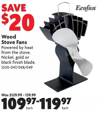 Home Hardware Wood stove fan offer