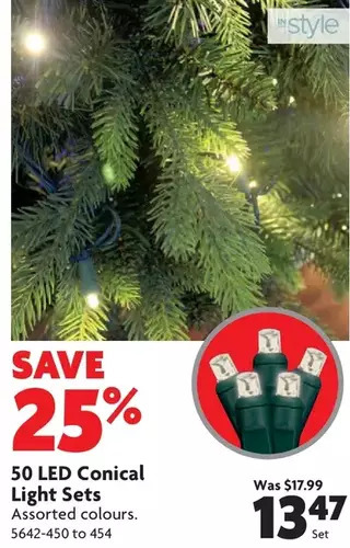 Home Hardware 50 led conical light sets offer