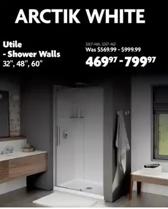 Home Hardware Arctik white utile - shower walls offer