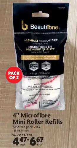 Home Hardware 4" microfibre mini roller refills offer