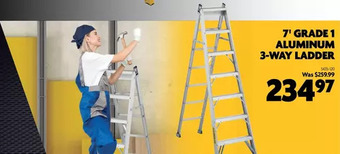 Home Hardware 7' grade 1 aluminum 3-way ladder offer