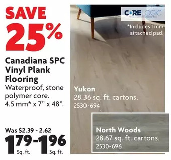 Home Hardware Canadiana spc vinyl plank flooring offer
