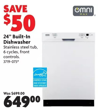 Home Hardware 24" built-in dishwasher offer