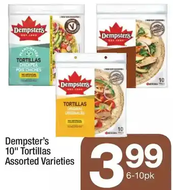 Highland Farms Dempster's 10" tortillas offer