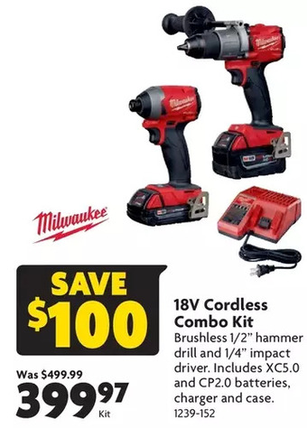 Home Hardware 18v cordless combo kit offer