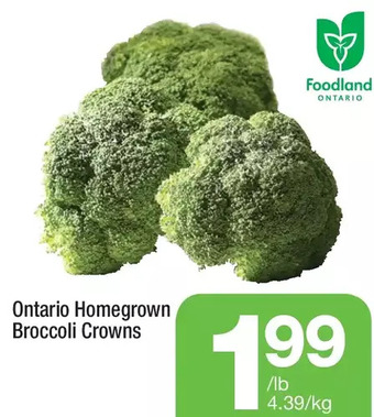 Highland Farms Ontario homegrown broccoli crowns offer