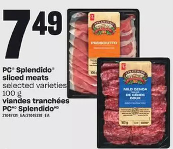 Independent Grocer Pc splendido sliced meats offer