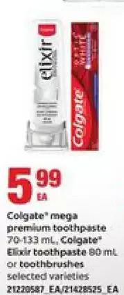 Independent Grocer Colgate mega premium toothpaste, colgate elixir toothpaste or toothbrushes offer