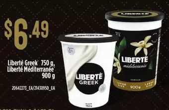 Independent Grocer Liberte greek, liberte mediterranee offer