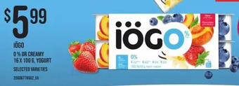 Independent Grocer Iögo 0% or creamy yogurt offer