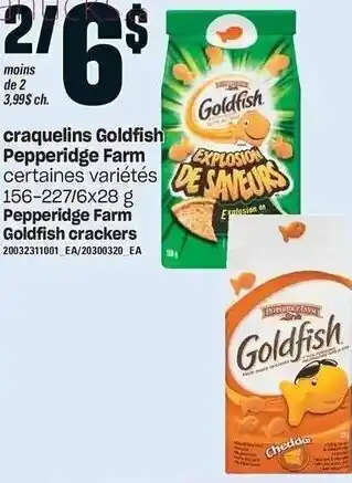 Provigo Pepperidge Farm Goldfish Crackers 156-227/6x28 g offer