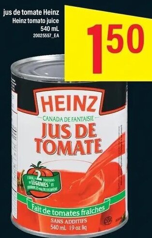 Maxi Heinz Tomato Juice 540 ml offer