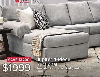Leon's Jupiter 4-piece sectional with left-facing chaise - ash offer