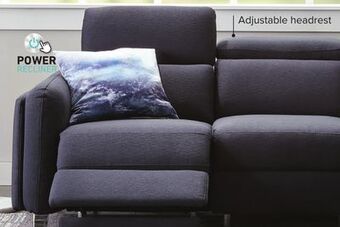 Leon's Paolina 3-piece power reclining sectional with right-facing storage chaise - blue offer