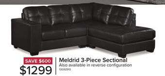 Leon's Meldrid 3 pc. sectional with right facing chaise - grey offer