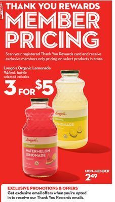 Longo's Longo's organic lemonade offer