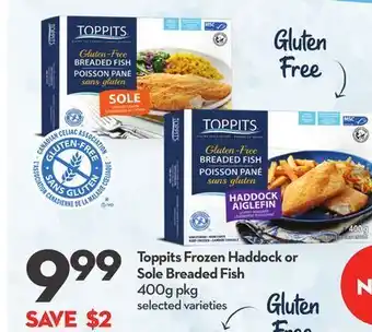 Longo's Toppits frozen haddock or sole breaded fish offer
