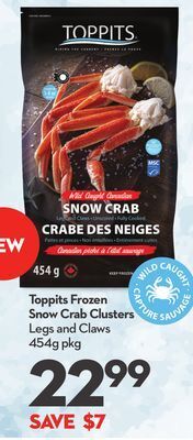 Longo's Toppits frozen snow crab clusters offer