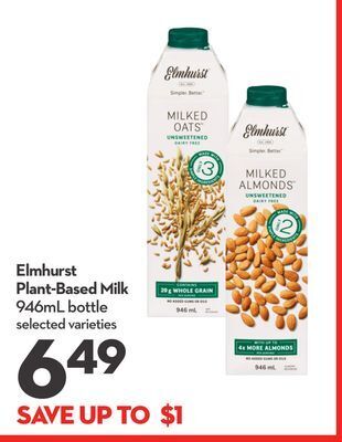 Longo's Elmhurst plant-based milk offer
