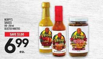 Metro Nerpy's sauces offer
