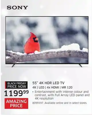 The Source Sony 55" 4k hdr led tv offer
