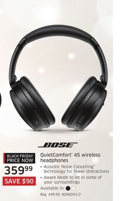 The Source Bose quietcomfort 45 wireless headphones offer