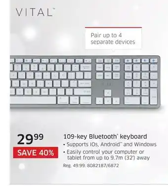 The Source Vital 109-key bluetooth keyboard offer