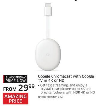 The Source Google chromecast with google tv in 4k or hd offer