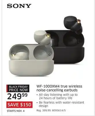 The Source Sony wf-1000xm4 true wireless noise-cancelling earbuds offer