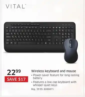 The Source Vital wireless keyboard and mouse offer