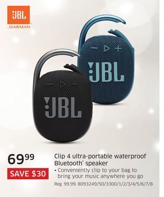 The Source Jbl clip 4 ultra-portable waterproof bluetooth speaker offer