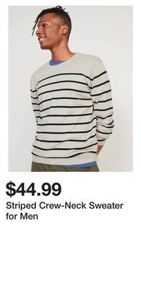 Old Navy Striped crew-neck sweater for men offer