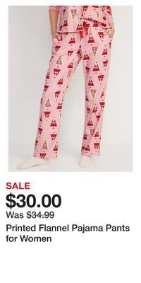 Old Navy Printed flannel pajama pants for women offer