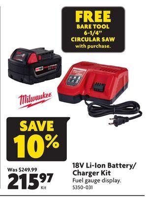 Home Hardware 18v li-ion battery/ charger kit offer