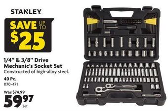Home Hardware 1/4" & 3/8" drive mechanic's socket set offer