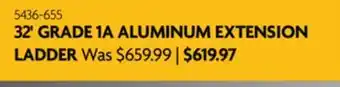 Home Hardware 32' grade 1a aluminum extension ladder offer