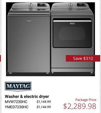 Canadian Appliance Source Maytag washer & electric dryer offer