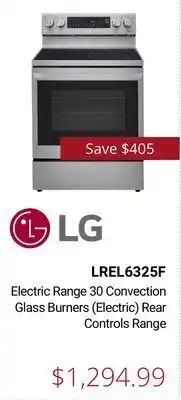 Canadian Appliance Source Lg electric range 30 convection glass burners (electric) rear controls range offer