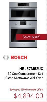 Canadian Appliance Source Bosch 30 one compartment self clean microwave wall oven offer