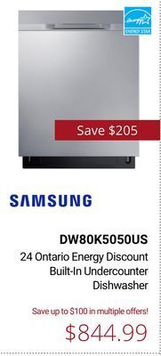 Canadian Appliance Source Samsung 24 ontario energy discount built-in undercounter dishwasher offer