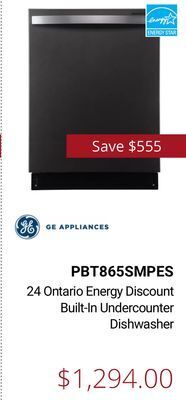 Canadian Appliance Source Ge 24 ontario energy discount built-in undercounter dishwasher offer