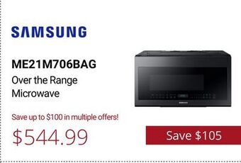Canadian Appliance Source Samsung over the range microwave offer
